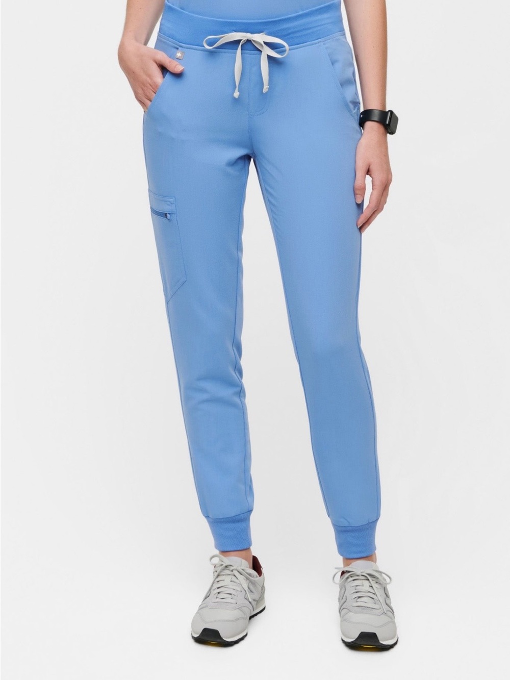 Figs Ceil Blue Zamora Joggers with Drawstring for Women